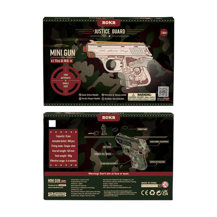 ROKR Mini Gun Toy Wooden 3D Puzzle