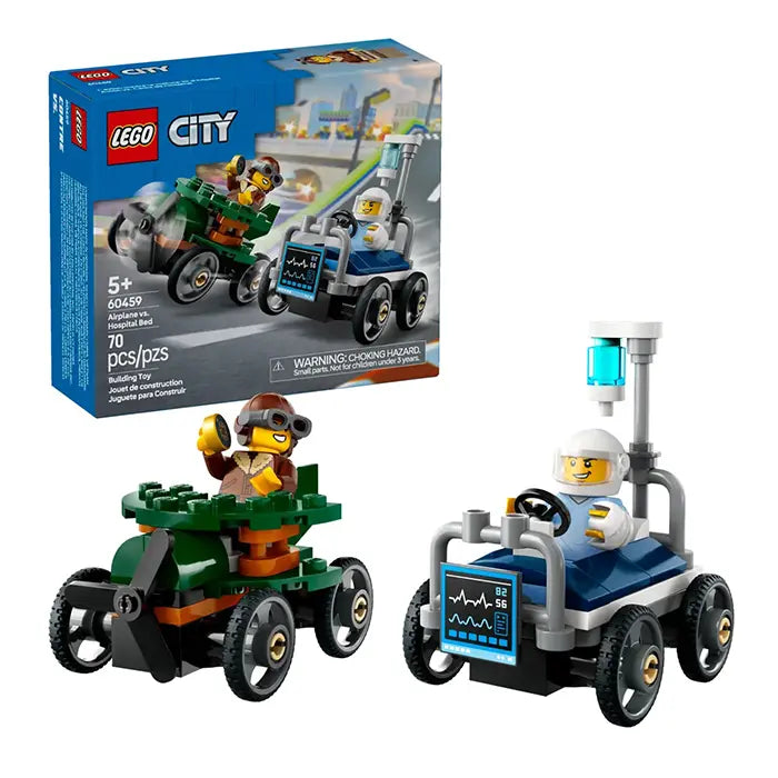 LEGO City Airplane Vs Hospital Bed Race Car Pack 70 Pieces