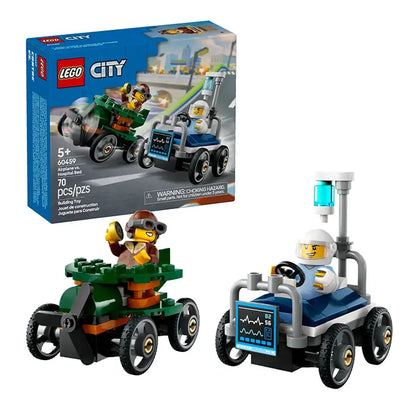 LEGO City Airplane Vs Hospital Bed Race Car Pack 70 Pieces