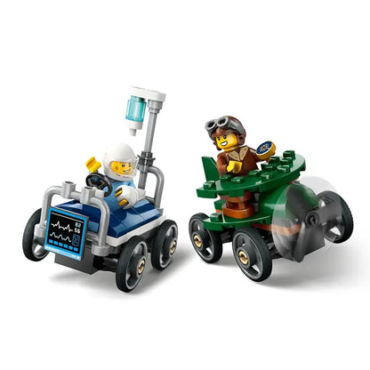 LEGO City Airplane Vs Hospital Bed Race Car Pack 70 Pieces