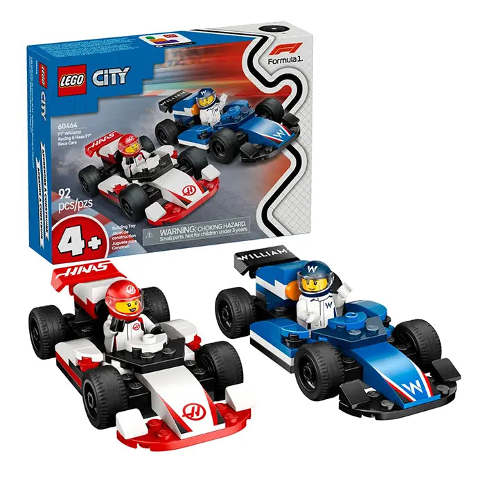 LEGO City F1 Williams Racing And Haas F1 Race Cars 92 Pieces
