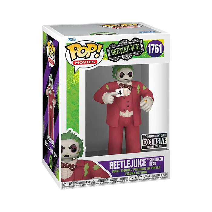 Funko Pop Beetlejuice Shrunken Head Entertainment Earth Exclusive