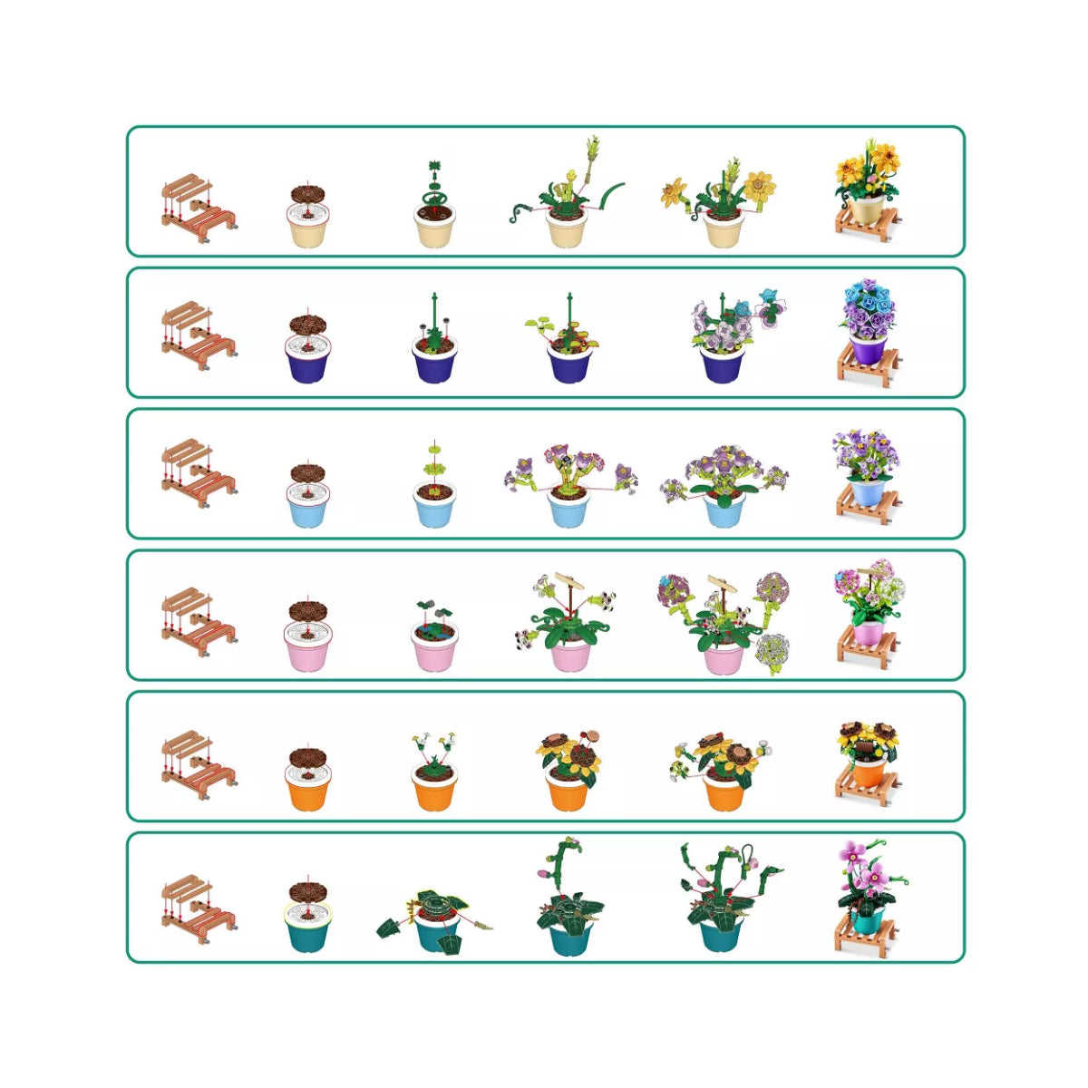 MAX Build More Garden 150-Piece Mini Potted Plants Building Set