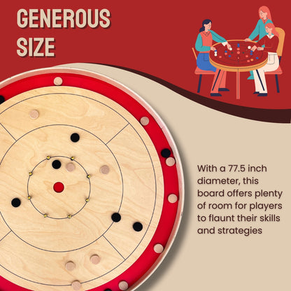 Tradeopia Round Crokinole Board Game, Classic Tabletop Game with 26 Discs