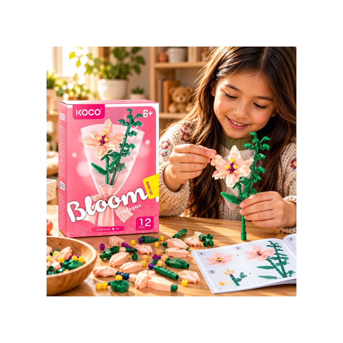 Bouquet Series Building Blocks - Flower Building - Assorted