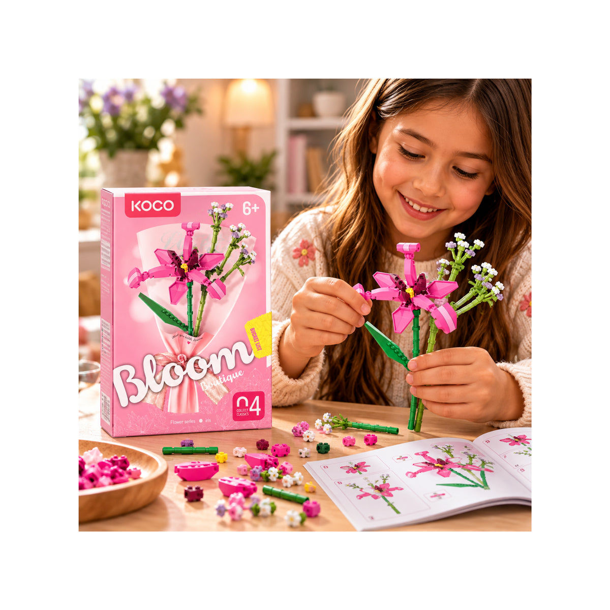 Bouquet Series Building Blocks - Flower Building - Assorted