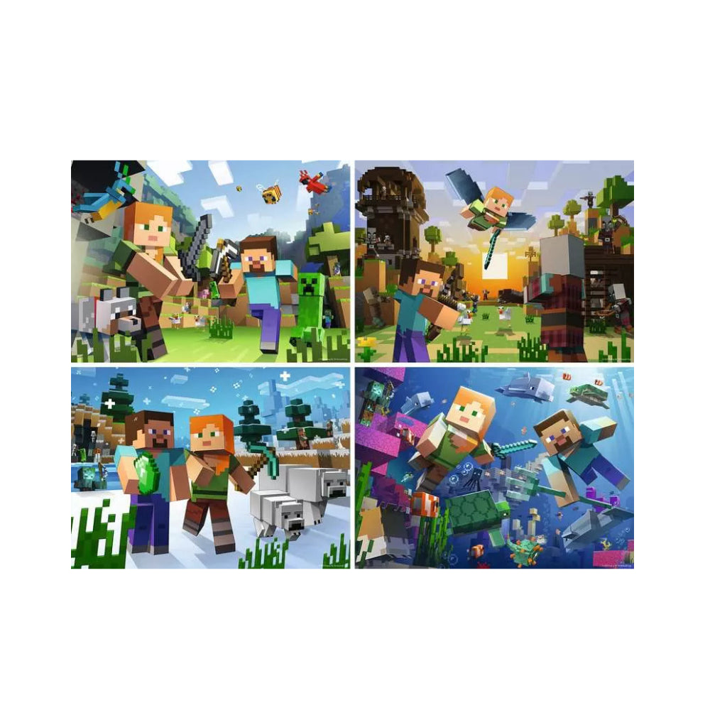 Ravensburger Children's puzzle 4x100 pieces - Minecraft - Bumper Pack