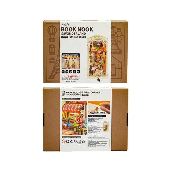 Rolife Floral Corner DIY Book Nook Shelf Insert Kit