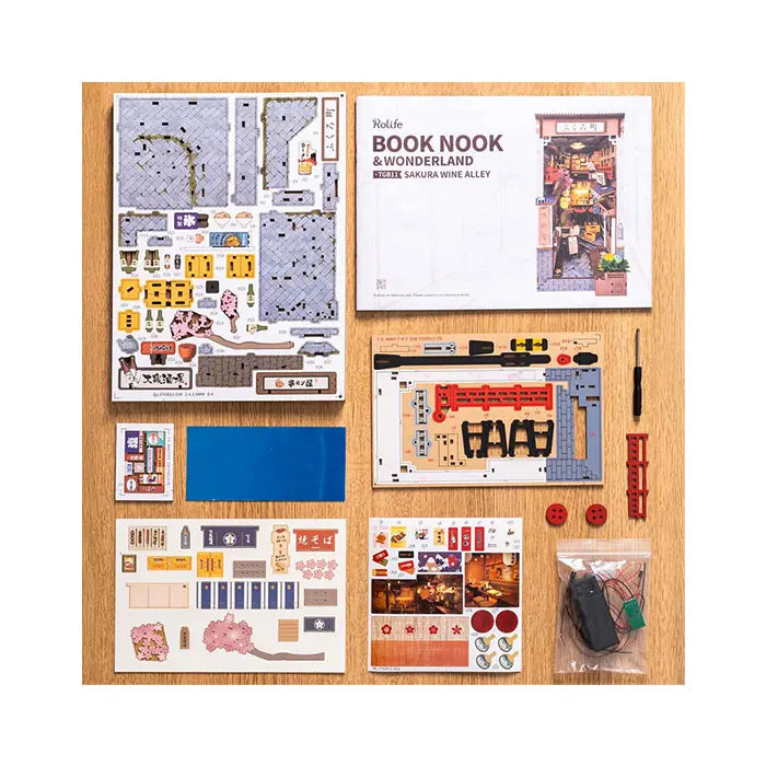 Rolife Sakura Wine Alley DIY Book Nook Shelf Insert