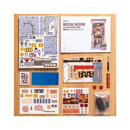 Rolife Sakura Wine Alley DIY Book Nook Shelf Insert