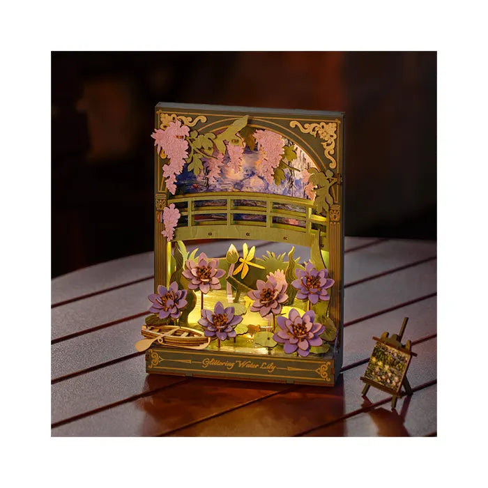Rolife Glittering Water Lily Wall Art 3D Wooden Puzzle