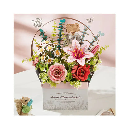 Robotime Wooden Flower Basket DIY 3D Puzzle