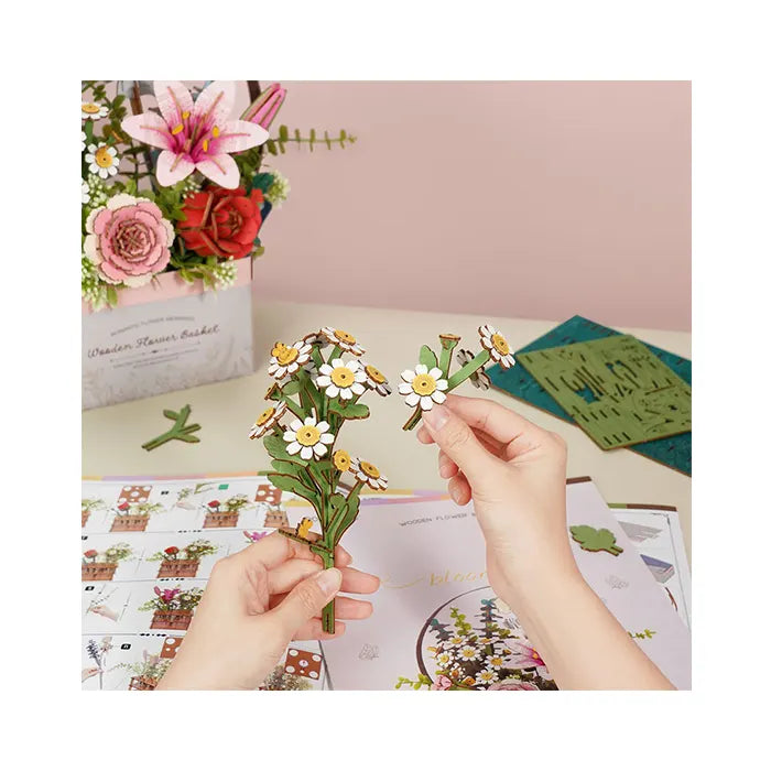 Robotime Wooden Flower Basket DIY 3D Puzzle