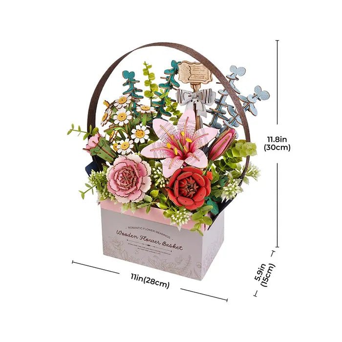 Robotime Wooden Flower Basket DIY 3D Puzzle