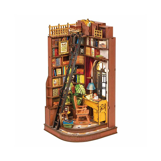 Robotime Silent Corner Study DIY Book Nook Shelf Insert