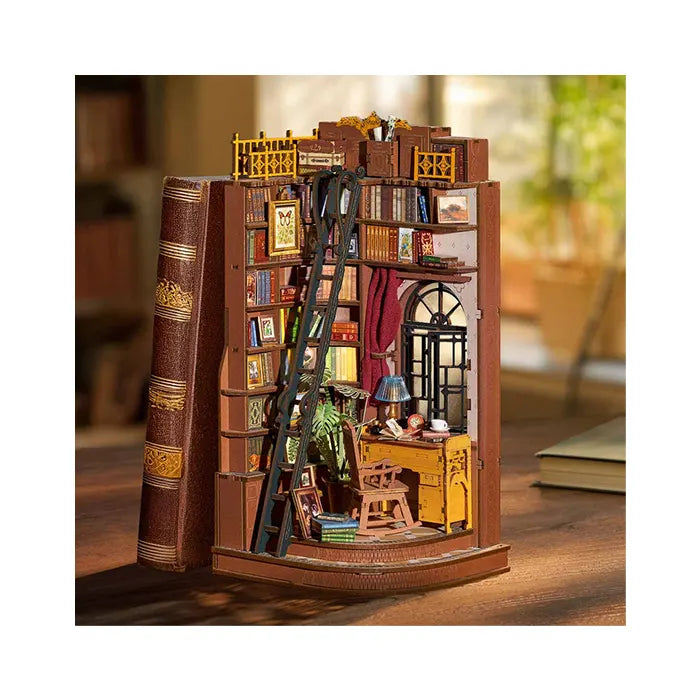 Robotime Silent Corner Study DIY Book Nook Shelf Insert