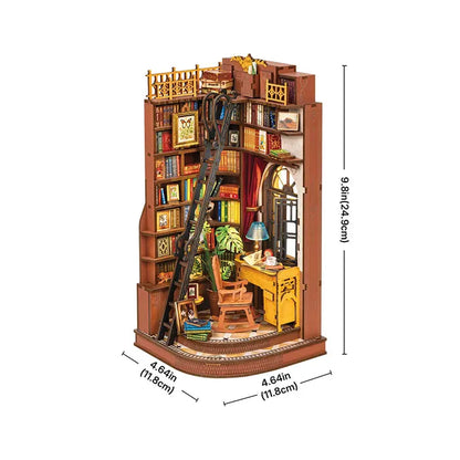 Robotime Silent Corner Study DIY Book Nook Shelf Insert