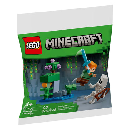 LEGO Minecraft The Lush Cave Fight – 40 Pieces Building Set (Ages 6+)