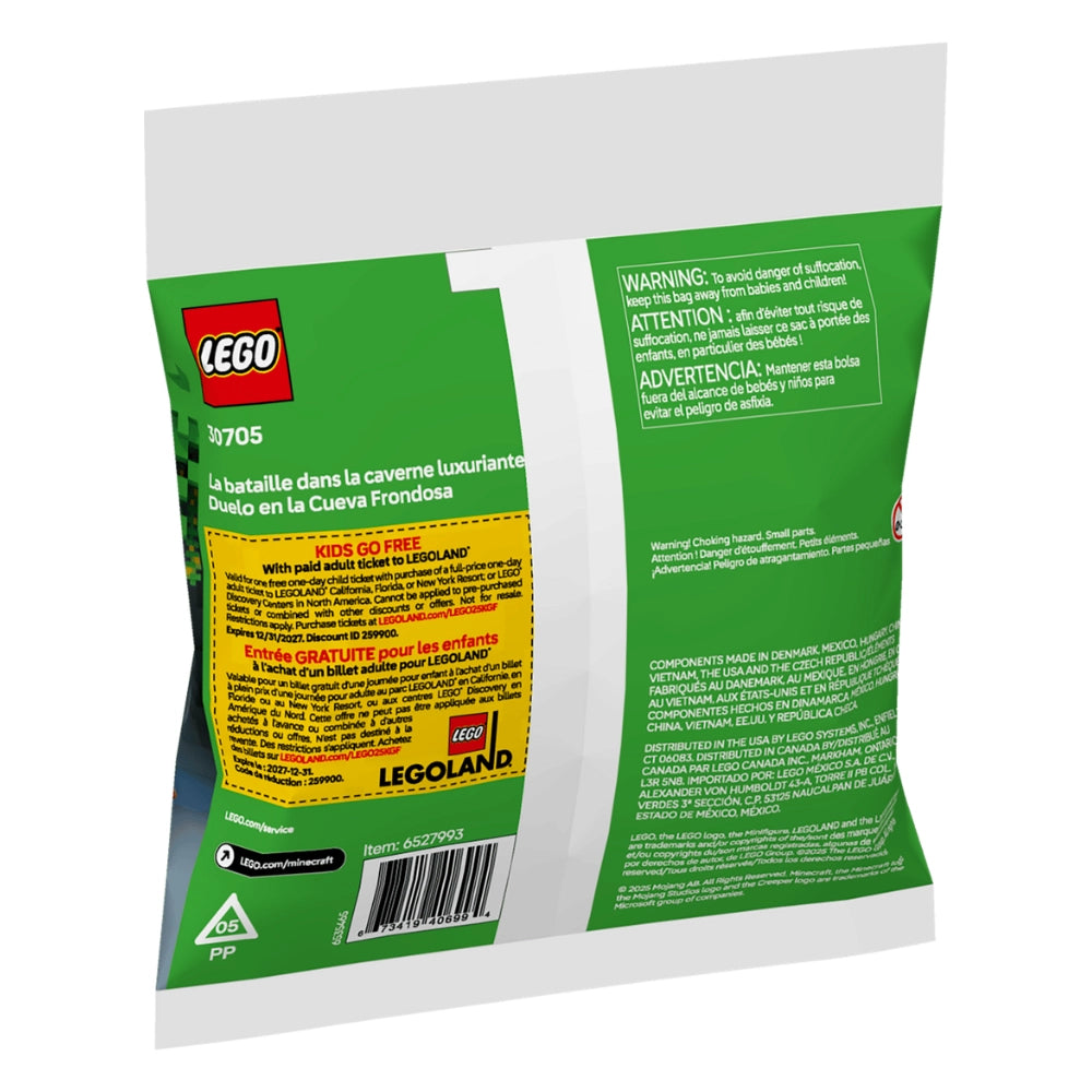 LEGO Minecraft The Lush Cave Fight – 40 Pieces Building Set (Ages 6+)
