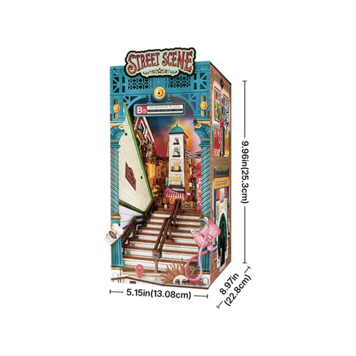 Rootime Rolife Street Scene DIY Book Nook Shelf Insert