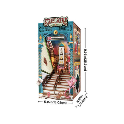 Rootime Rolife Street Scene DIY Book Nook Shelf Insert