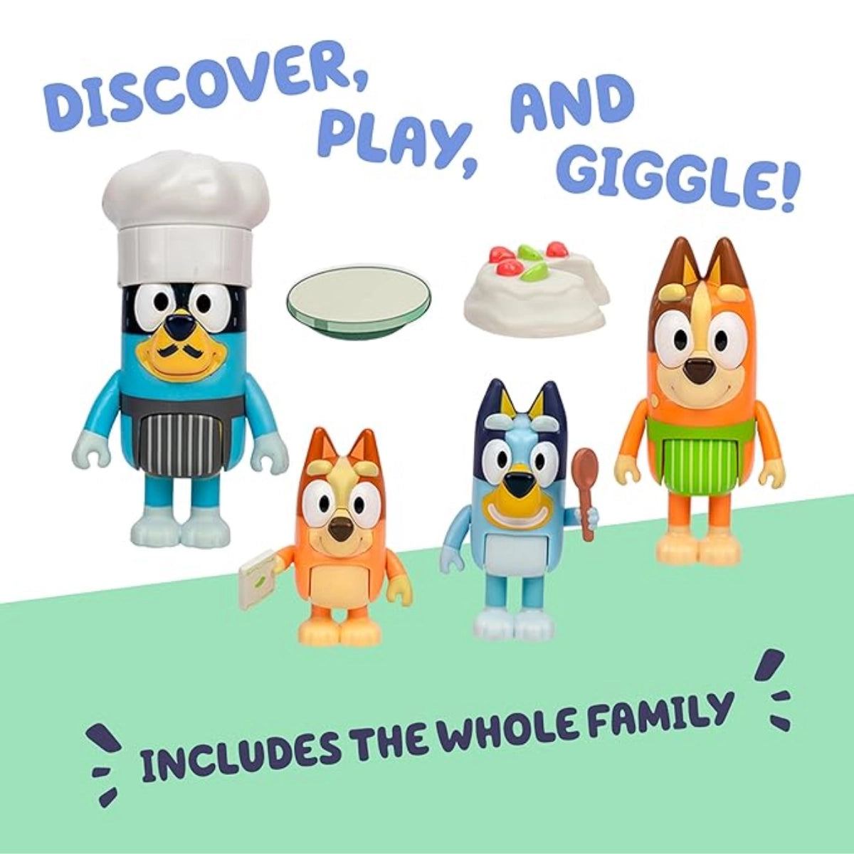 Bluey Figure 4-Pack Series 13 Assorted Set – Kids Character Toy Figures