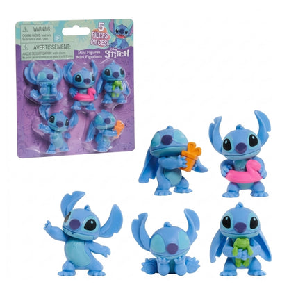 Disney Stitch 5-Pack Figure Set on Blister – Lilo &amp; Stitch Character Toy Figures