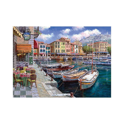 Cobble Hill Cafe in Cassis 1000 Piece Jigsaw Puzzle