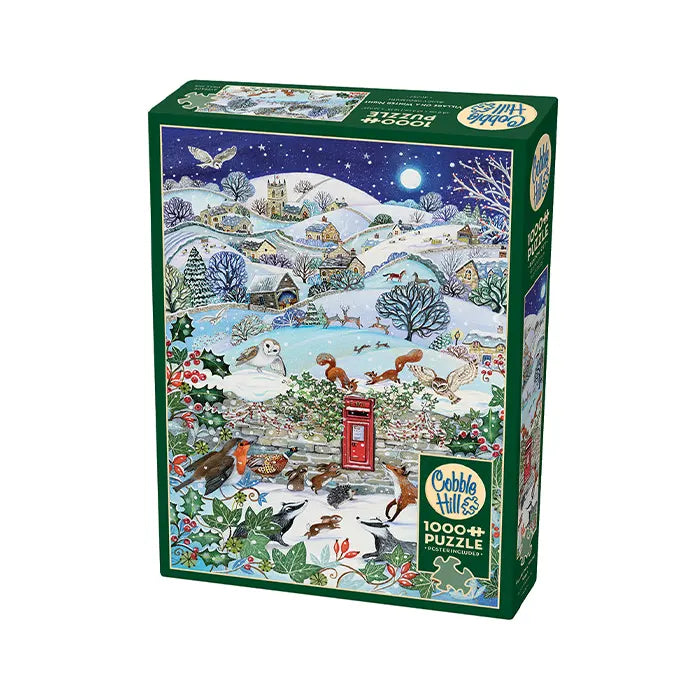 Cobble Hill Village on a Winter Night 1000 Piece Jigsaw Puzzle