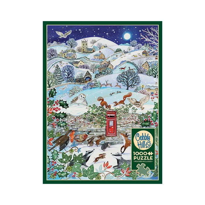 Cobble Hill Village on a Winter Night 1000 Piece Jigsaw Puzzle