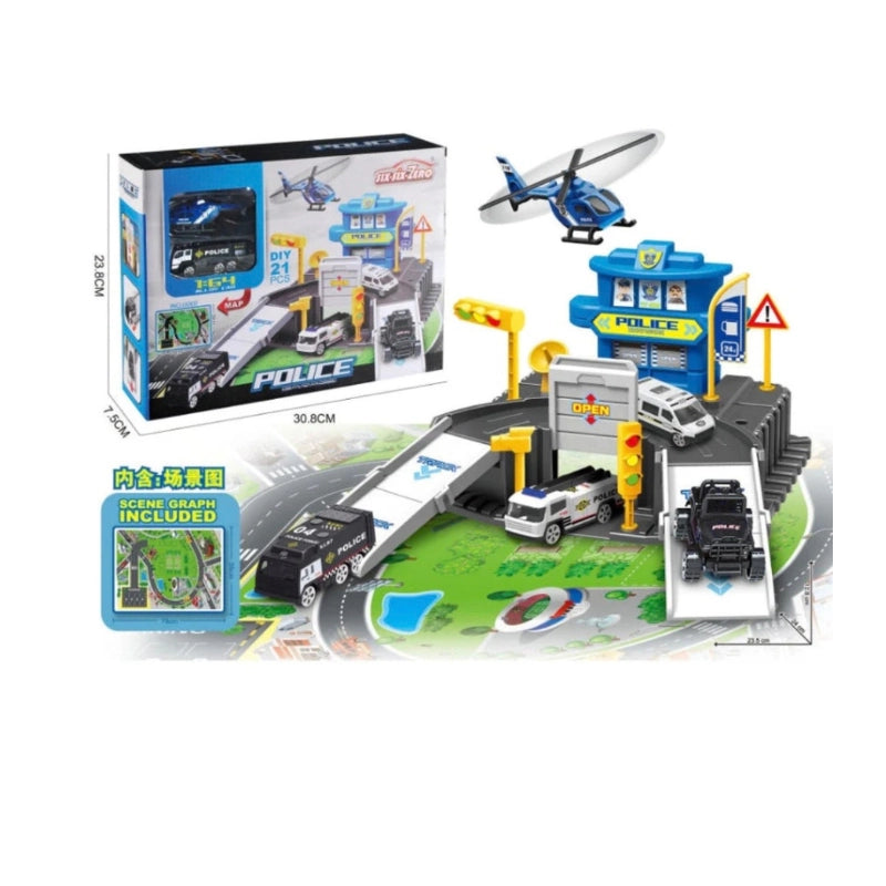 POLICE PARKING LOT PLAYSET