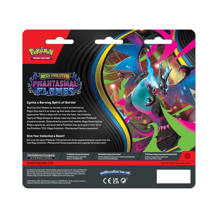Pokémon TCG Mega Evolution 2 Phantasmal Flames 3 Booster Blister