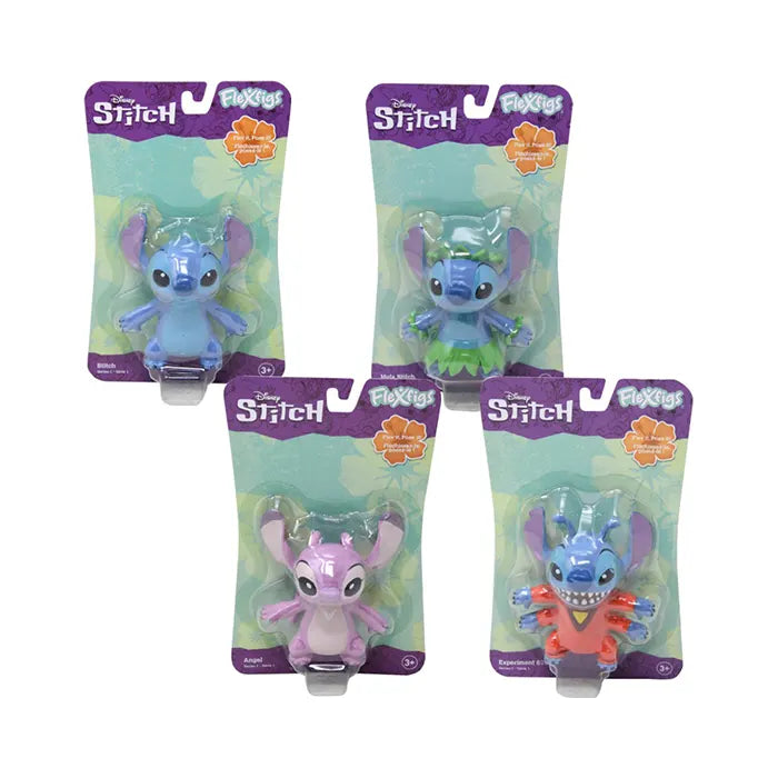 Lilo & Stitch Flexfigs 4 Asst on card - Angel, Stitch, Hula, Alien (Random Pick)