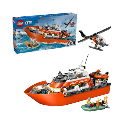 LEGO City Coast Guard Rescue Boat & Helicopter 742 Piece
