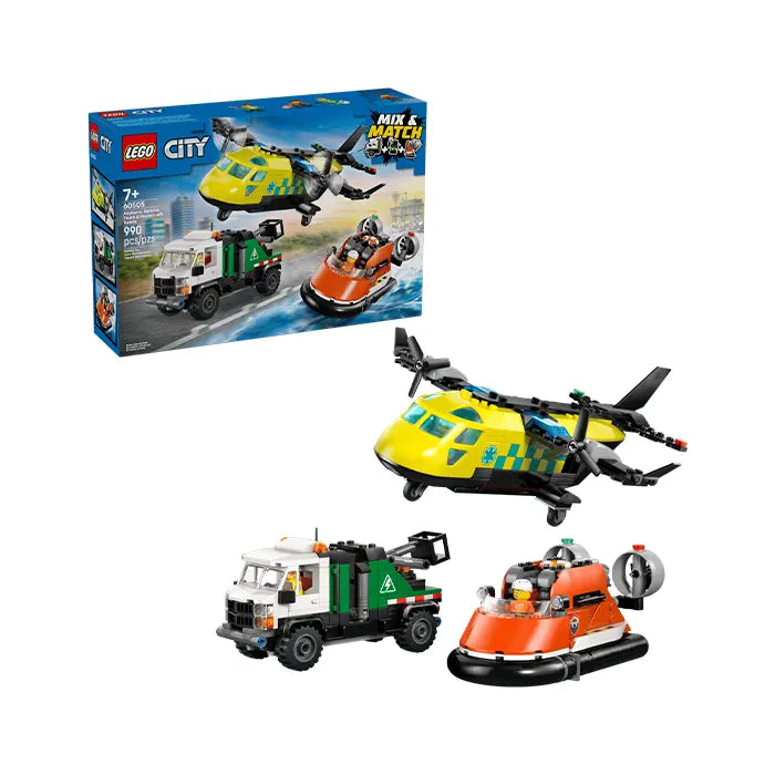 LEGO City Airplane, Service Truck & Hovercraft Remix 990 Pieces