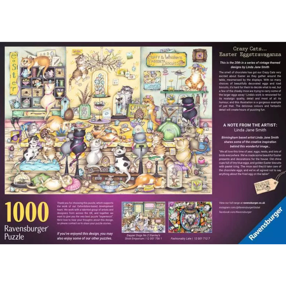 Ravensburger Crazy Cat's Easter Eggstravaganza Jigsaw Puzzle 1000 Pieces
