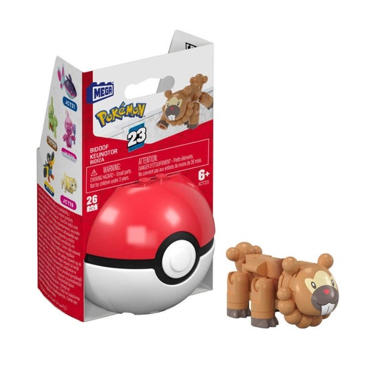 MEGA Pokémon Bidoof Building Toy Kit, Poseable Action Figure with Poké Ball