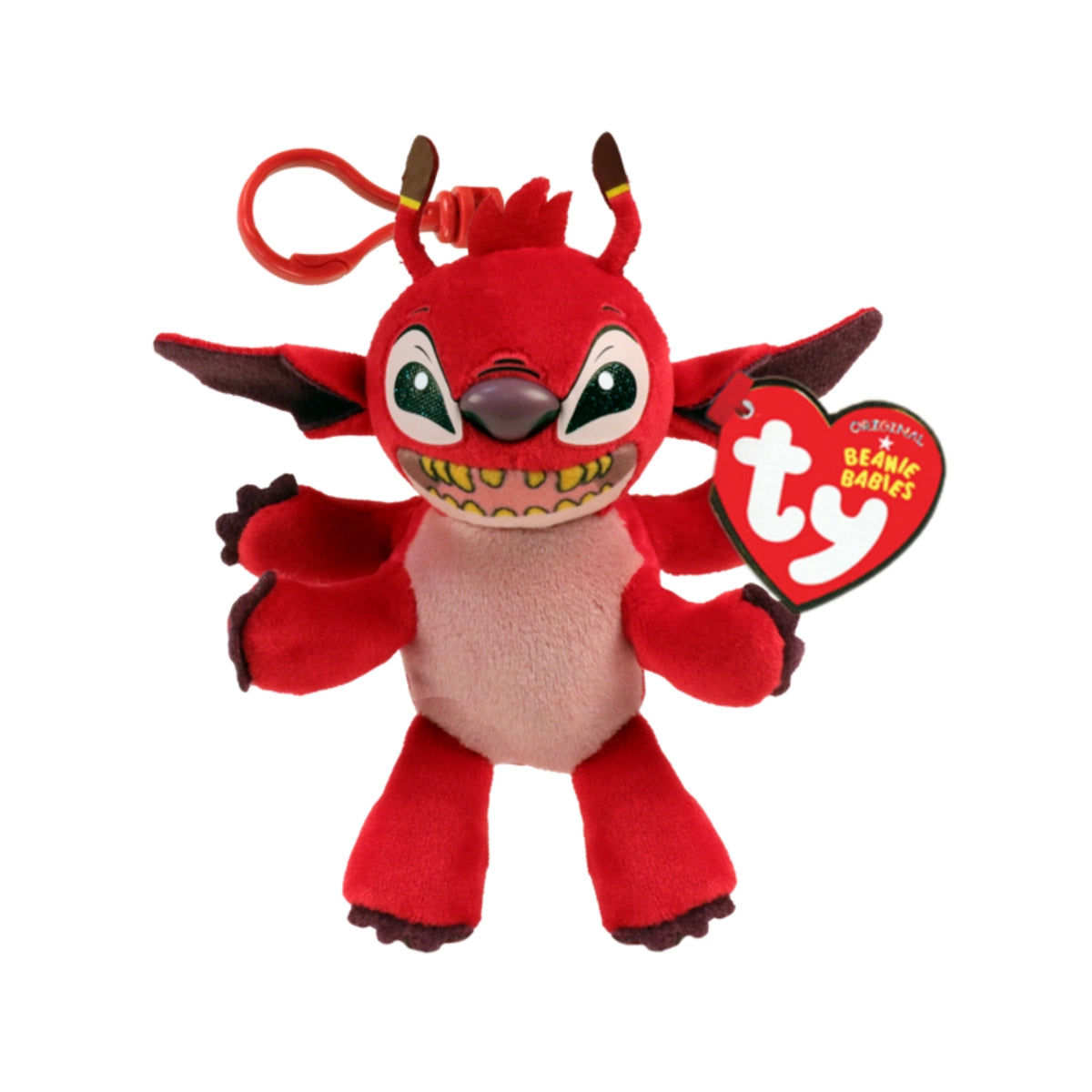 TY Beanie Clips Leroy Red Alien 5-Inch Plush Clip