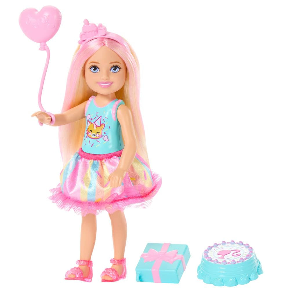 Mattel Barbie Club Chelsea Birthday-Themed with Party Accessories Blond Hair