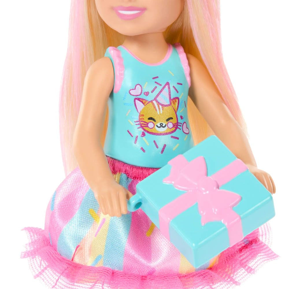 Mattel Barbie Club Chelsea Birthday-Themed with Party Accessories Blond Hair
