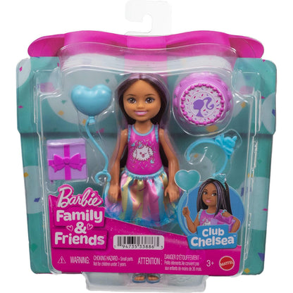 Mattel Barbie Club Chelsea Birthday-Themed with Party Accessories Brunette Hair