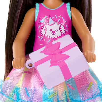 Mattel Barbie Club Chelsea Birthday-Themed with Party Accessories Brunette Hair