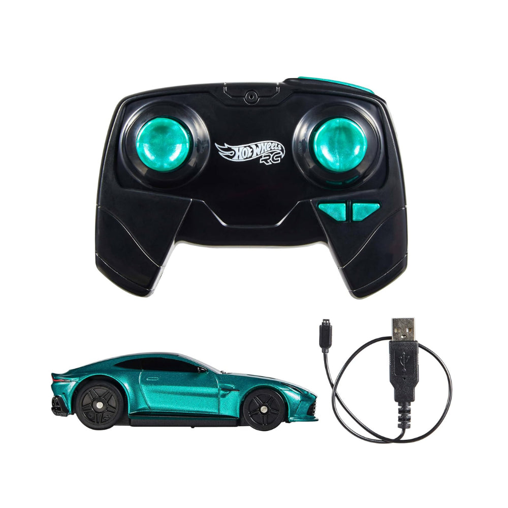 Hot Wheels RC Toy Car, Aston Martin Vantage, 1:64 Scale