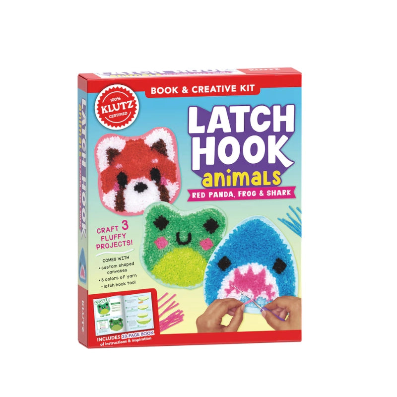 Latch Hook Animals: Red Panda, Frog &amp; Shark