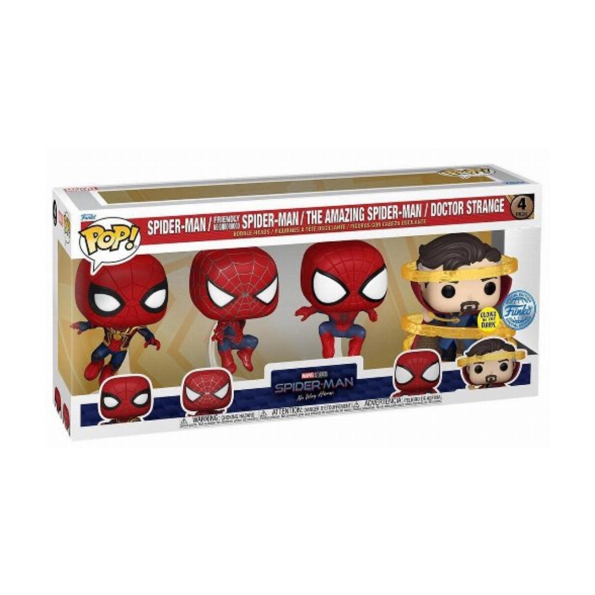 Funko Pop! Marvel Spider-Man Glow-in-the-Dark Exclusive 4-Pack