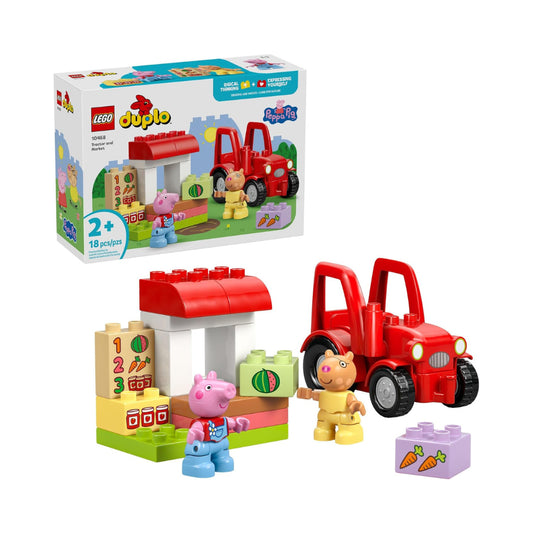 LEGO DUPLO Peppa Pig Tractor and Market 18 Piece