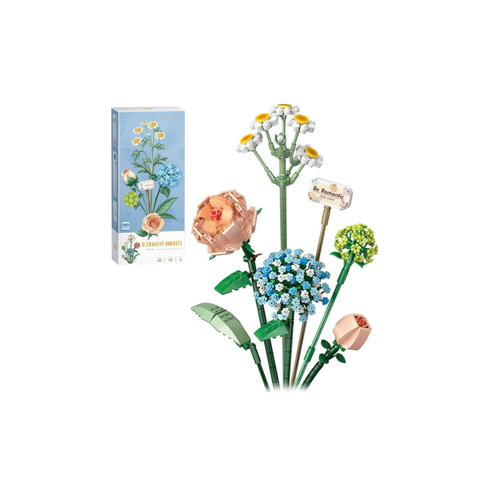 Eternal Blue Flower Building Set - 680 Pieces