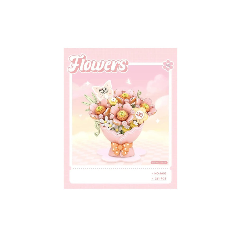 Pink Flowers Building Set - 261 Pieces