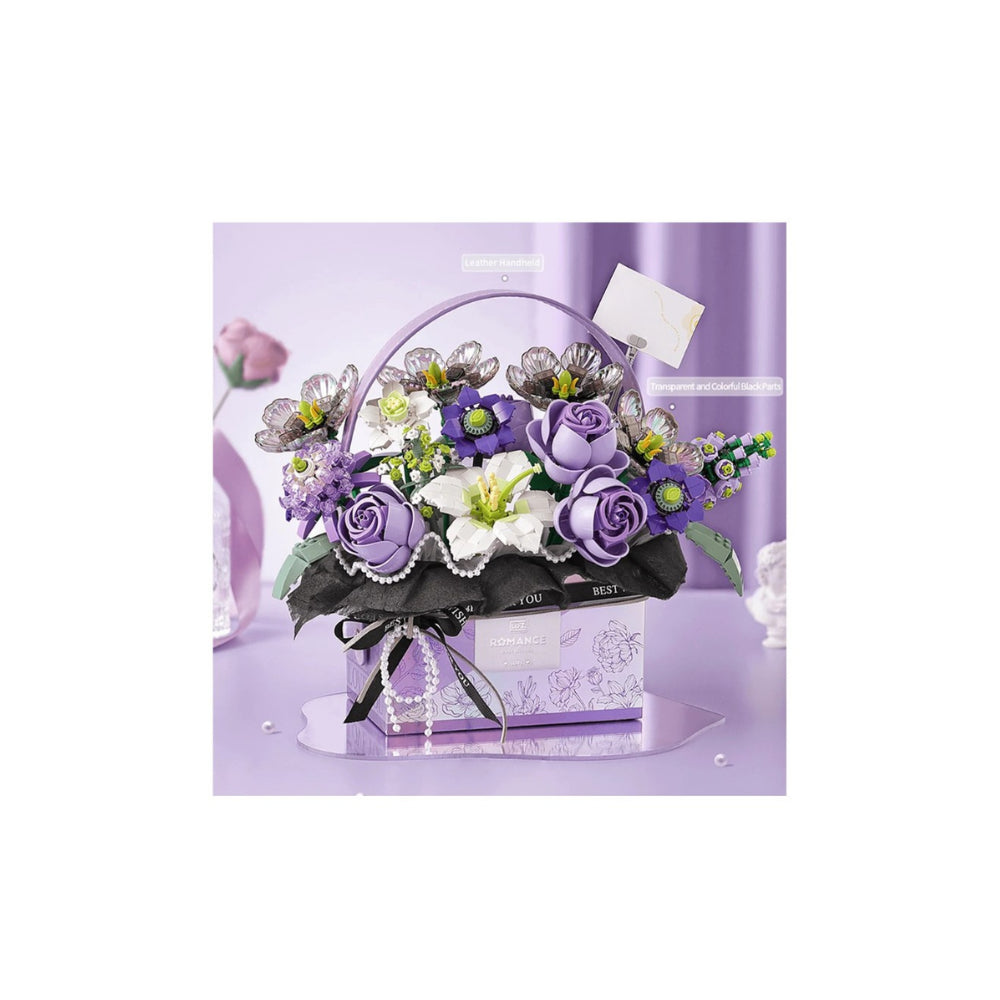 Gift Box Purple Flower Building Set - 1,179 Pieces