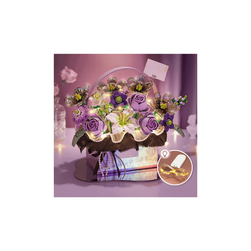 Gift Box Purple Flower Building Set - 1,179 Pieces